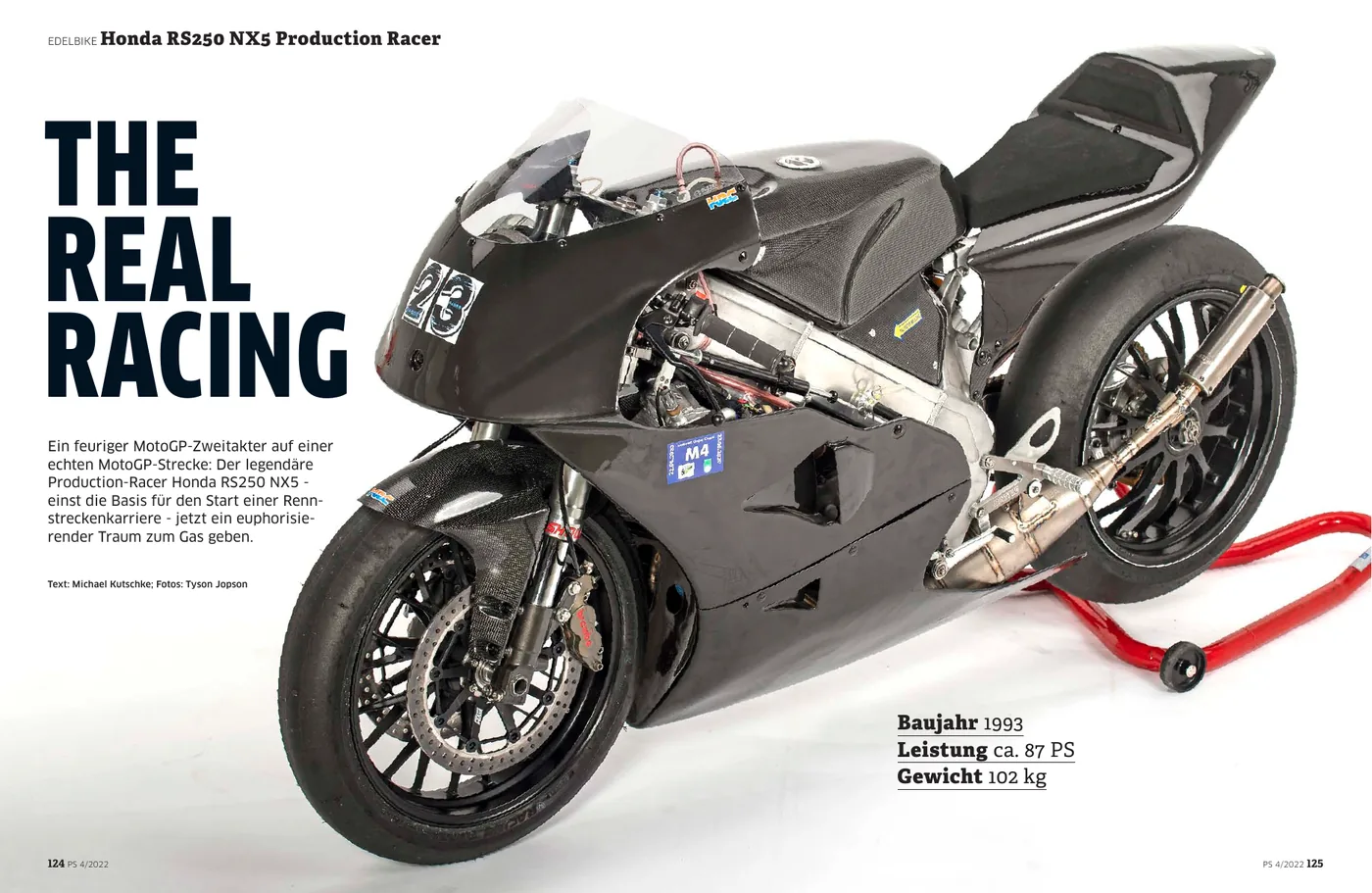 Aufmacher der PS 04/2022: Edelbike Honda RS 250 NX5 Production Racer „The Real Racing“