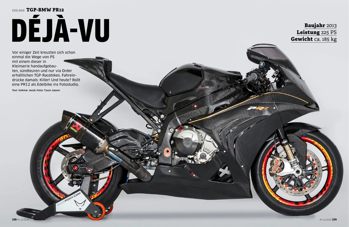 Aufmacher der PS 12/2025: Edelbike TGP-BMW PR12 „Déjà-vu“